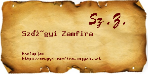 Szügyi Zamfira névjegykártya